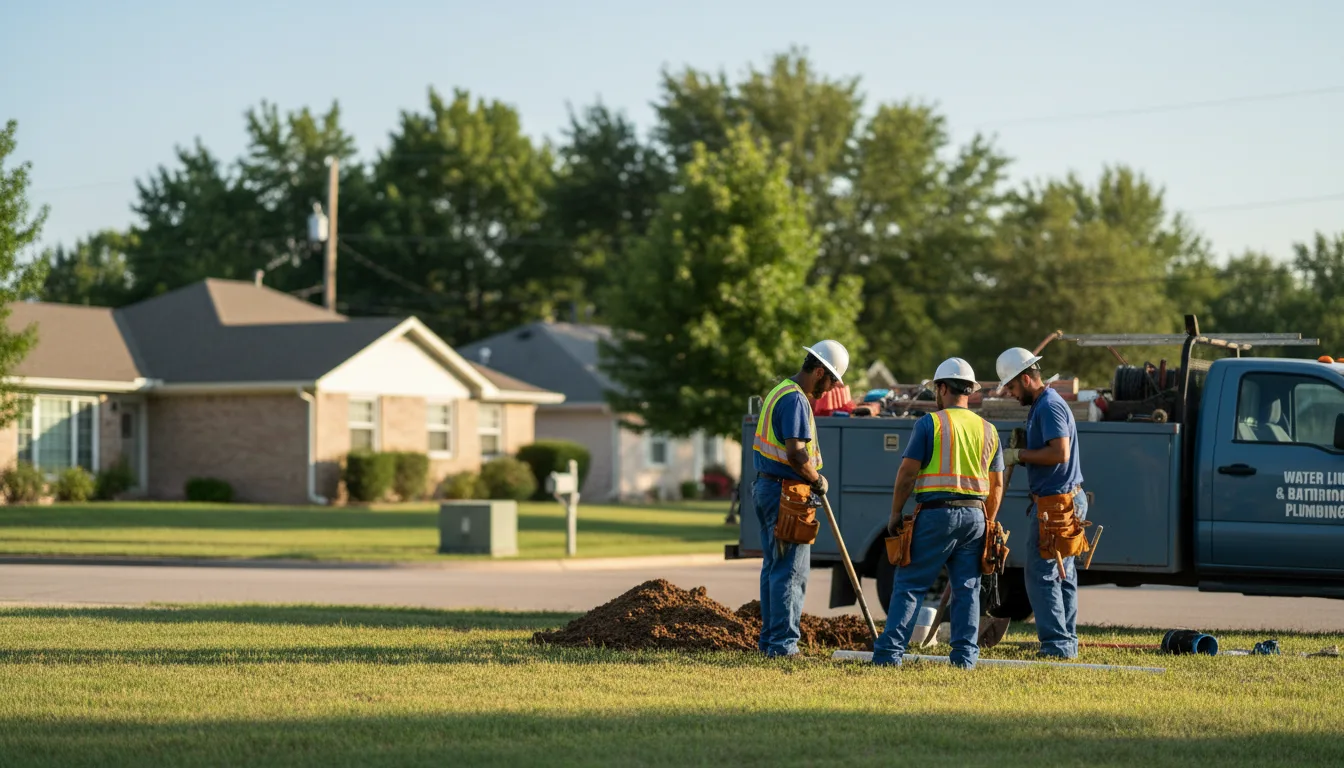 Residential water line and bathroom plumbing service in Groesbeck, TX
